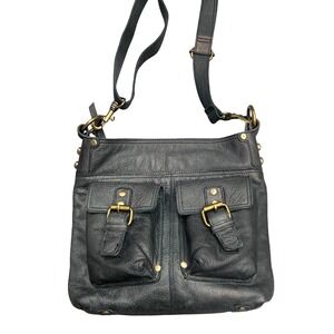 Anabaglish Pebbled Leather Crossbody Bag Cargo Buckle Messenger Purse